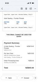 Listing 2 of 2 for Lily Allen 4x seated tickets wed 21st Oct spark arena