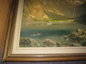 Listing 12 of 17 for Hand coloured Mountain Waterfall Lake & Bush Scene
