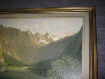 Listing 13 of 17 for Hand coloured Mountain Waterfall Lake & Bush Scene