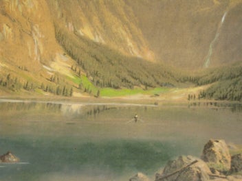 Listing 16 of 17 for Hand coloured Mountain Waterfall Lake & Bush Scene