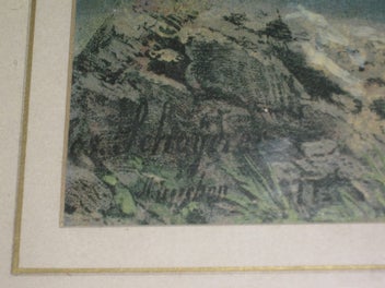 Listing 17 of 17 for Hand coloured Mountain Waterfall Lake & Bush Scene