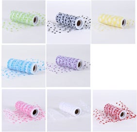 Listing 2 of 2 for Polka Dots or Hearts Tulle rolls 15.24cm x 9.14m - Tutus, wedding Decoration