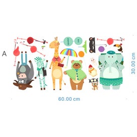 Listing 3 of 4 for Forest Animals Giraffe Bear Elephant Wall Stickers For Kids Rooms