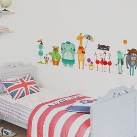Listing 2 of 4 for Forest Animals Giraffe Bear Elephant Wall Stickers For Kids Rooms