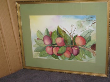Listing 2 of 19 for L Huggard - Plums On The Tree - A very good original watercolour painting