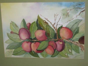 Listing 6 of 19 for L Huggard - Plums On The Tree - A very good original watercolour painting