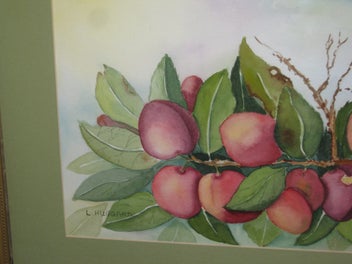 Listing 9 of 19 for L Huggard - Plums On The Tree - A very good original watercolour painting