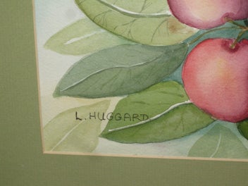 Listing 10 of 19 for L Huggard - Plums On The Tree - A very good original watercolour painting