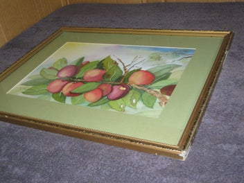 Listing 15 of 19 for L Huggard - Plums On The Tree - A very good original watercolour painting