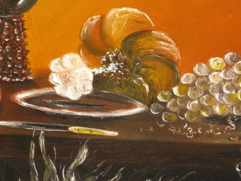 Listing 8 of 14 for Stephen Anderson Wine & Fruit on Table Dutch Theme Original oil painting Hamilto