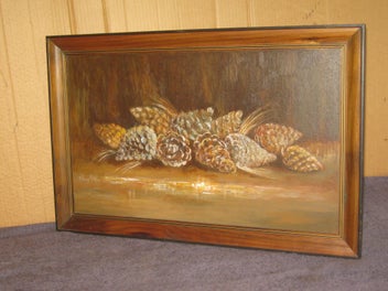 Listing 6 of 17 for Pansy MacKay - PINECONES - original oil painting HUGE PRICE REDUCTION