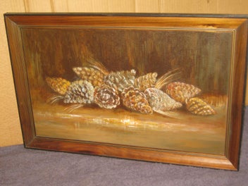 Listing 5 of 17 for Pansy MacKay - PINECONES - original oil painting HUGE PRICE REDUCTION