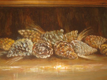 Listing 10 of 17 for Pansy MacKay - PINECONES - original oil painting HUGE PRICE REDUCTION