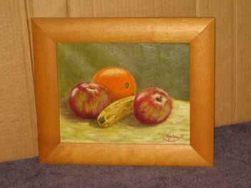 Listing 2 of 15 for Carole Springall - Banana Apples & Orange Still Life original Painting acrylic
