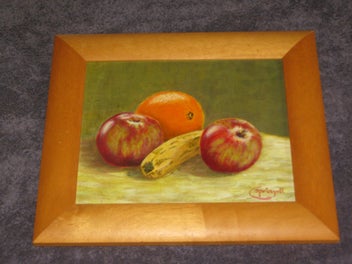 Listing 10 of 15 for Carole Springall - Banana Apples & Orange Still Life original Painting acrylic