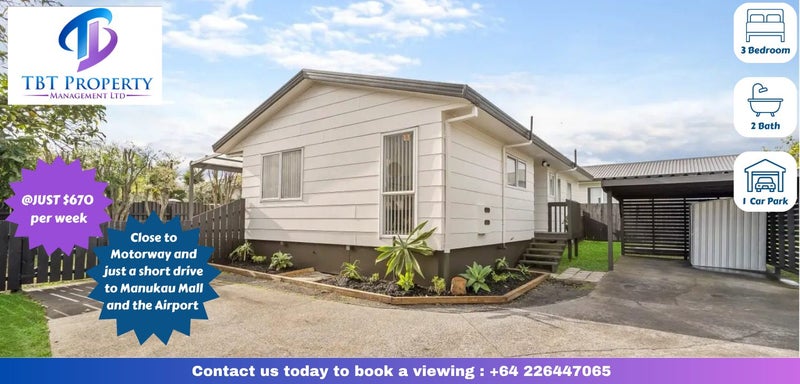 1/6 Trounson Avenue, Clendon Park, Auckland - Carousel 1