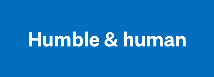 Example of correct visual contrast white text on a blue background