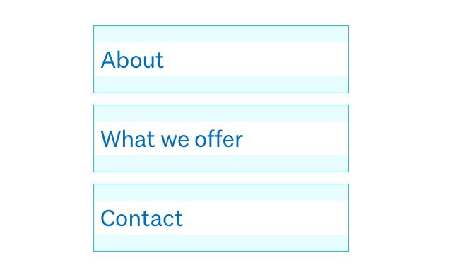 Image of correct touch target spacing