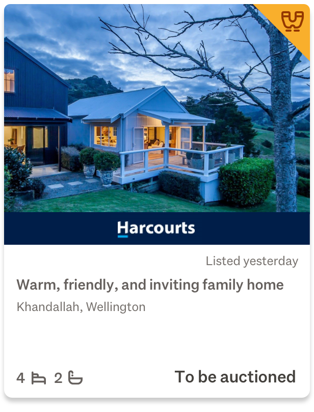 Example of basic property listing card