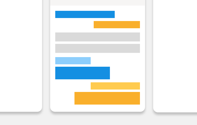 Example of how cards should be layed for information to stack