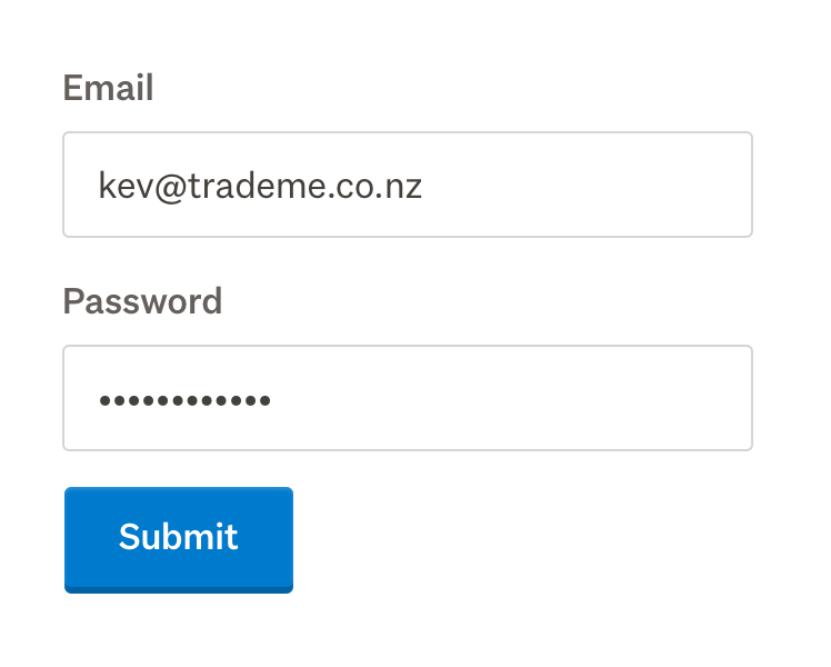 Bad example of call to action copy on buttons