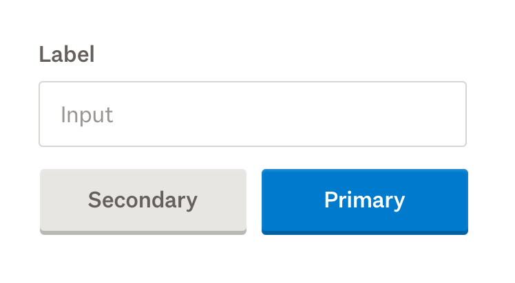 Example of equally weighted buttons