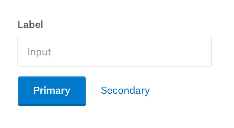 Example of an action link and a button